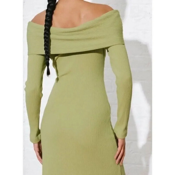 Mara Hoffman NEW FULL CIRCLE EMERY DRESS Size Small In Emery Green Longsleeved - Picture 3 of 13
